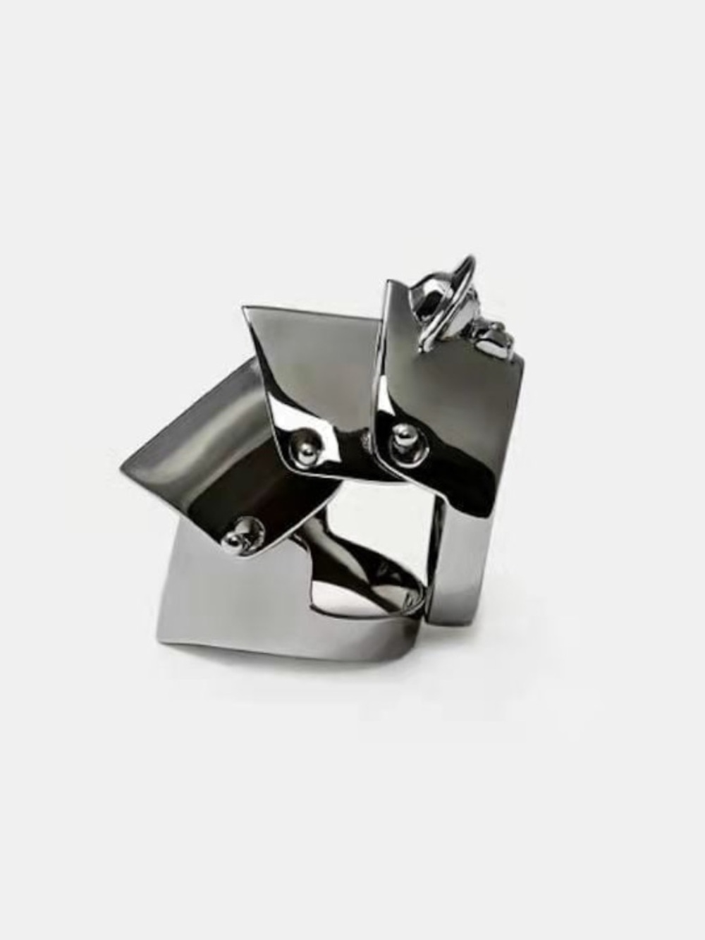 Vivienne Westwood Gunmetal Armor  Orb Knuckle Ring